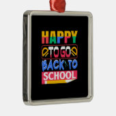 Leraar die graag weer naar school gaat metalen ornament (Rechts)