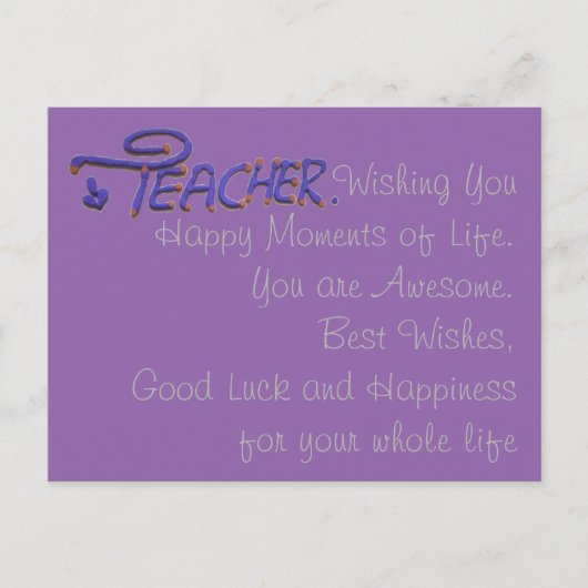 Leraar die je gelukkig maakt Briefkaart (Voorkant)