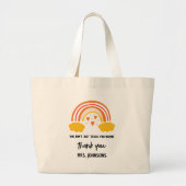 Leraar die je inspireert Rainbow dank je cadeau Grote Tote Bag (Voorkant)