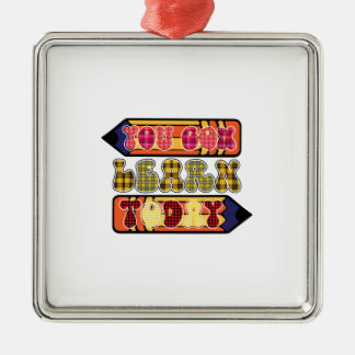 Leraar die je vandaag leert metalen ornament