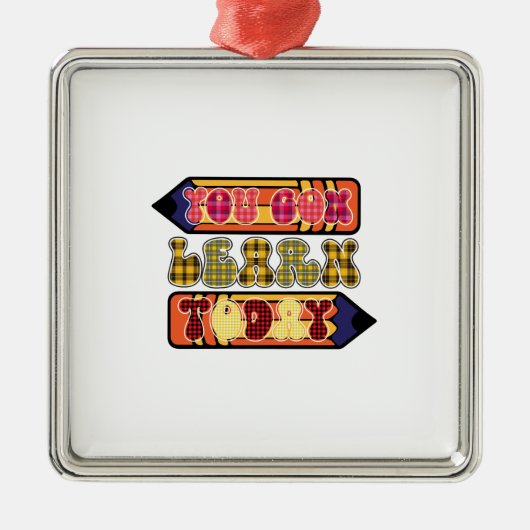 Leraar die je vandaag leert metalen ornament (Voorkant)