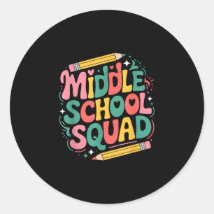 Leraar die jongens en meisjes middelbare school le ronde sticker
