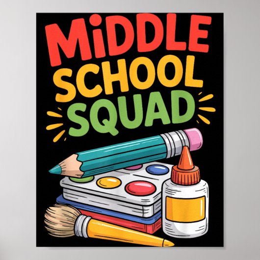 Leraar die kinderen onderwijst docent middelbare s poster (Voorkant)