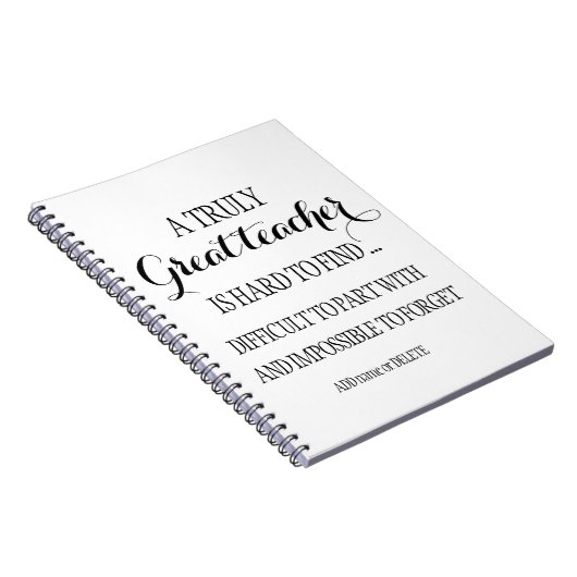 Leraar die met pensioen gaat, bedankt dat je het a notitieboek (Rechterzijde)