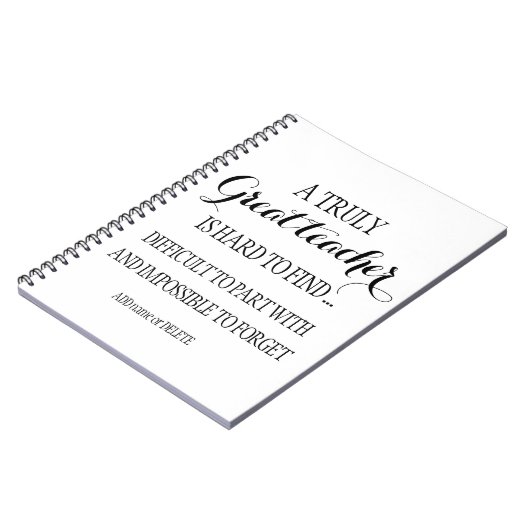 Leraar die met pensioen gaat, bedankt dat je het a notitieboek (Linkerzijde)