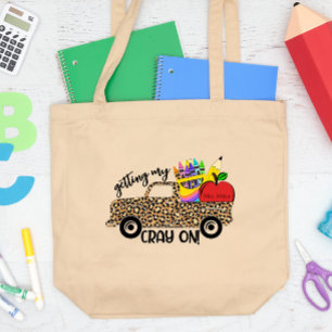 Leraar die mijn Cray laat zien VOEG JE NAAM TOE Grote Tote Bag