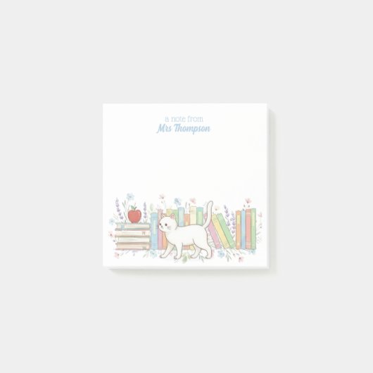 Leraar die van boeken en katten houdt Persoonlijk Post-it® Notes (Voorkant)