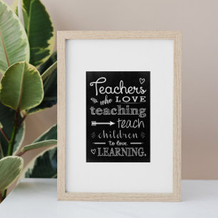 Leraar die van onderwijs houdt poster