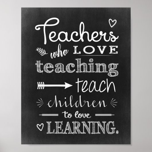 Leraar die van onderwijs houdt poster (Voorkant)