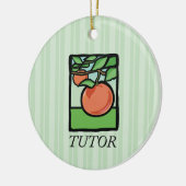Leraar, Docent Bedankt, Appel Keramisch Ornament (Links)