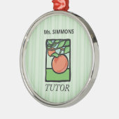Leraar, Docent Bedankt, Appel Metalen Ornament (Links)