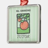 Leraar, Docent Bedankt, Appel Metalen Ornament (Links)