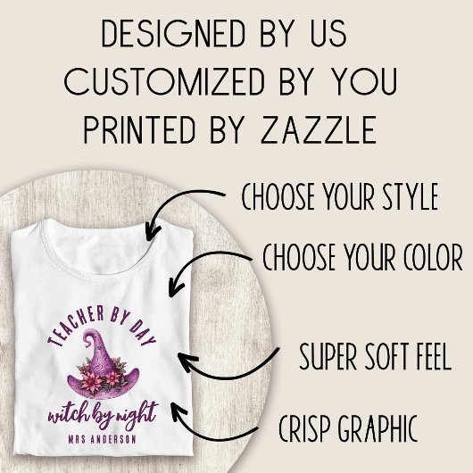 Leraar Door Dag Heks Door Nacht Custom Halloween T-shirt