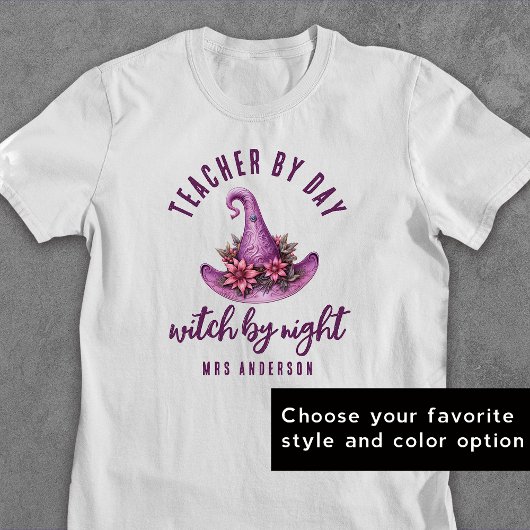 Leraar Door Dag Heks Door Nacht Custom Halloween T-shirt