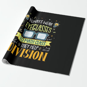 Leraar draagt altijd een bril bij wiskundeles cadeaupapier