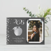 Leraar Education Silver Afstuderen Grey Kaart (Staand voorkant)