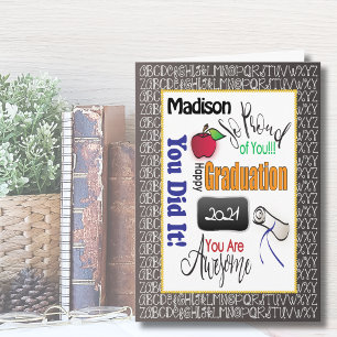 Leraar Educator Afstuderen Moderne Gefeliciteerd Kaart