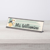 Leraar Educator Island Tropische Flower Bureau Naambordje (Voorkant)