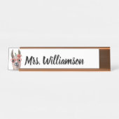 Leraar Educator Professional Cute Llama Bureau Naambordje (Voorkant)