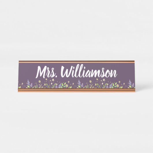 Leraar Educator Professional Floral Bureau Naambordje (Voorkant)