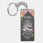 Leraar Een echt geweldige leraar is moeilijk te vi Sleutelhanger (Voorkant Links)