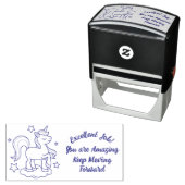 Leraar Eenhoorn Goed Werk, Goed gedaan Huiswerk Me Zelfinktende Stempel (In situ)