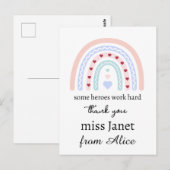 Leraar Eenvoudig Kerst Bedankt Regenboog Cadeau Briefkaart (Voorkant / Achterkant)