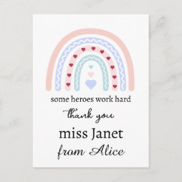 Leraar Eenvoudig Kerst Bedankt Regenboog Cadeau Briefkaart