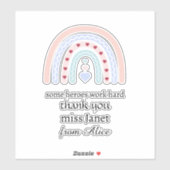 Leraar Eenvoudig Kerst Dankjewel Regenboog Cadeau Sticker (Vel)