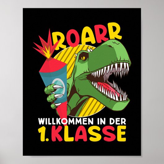 Leraar Eerste Dag van de School Dinosaurus Welkom Poster (Voorkant)