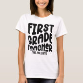 Leraar Eerste Klas Eenvoudig Retro Aangepast T-shirt (Voorkant)