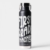 Leraar Eerste Klas Eenvoudige Tekst Waterfles (Voorkant)