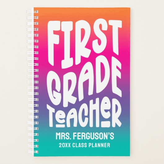 Leraar Eerste Klas Kleurrijke Ombre Planner (Voorkant)