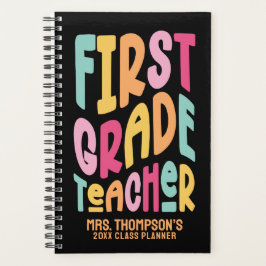 Leraar Eerste Klas Kleurrijke Tekst Planner