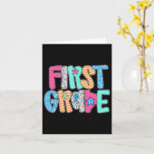 Leraar Eerste Klas Leerling Blij Eerste Dag Terug Kaart (Gele Bloem)