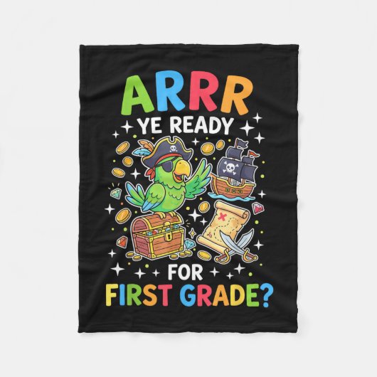leraar eerste klas terug naar school piraat fleece deken (Voorkant)
