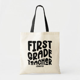 Leraar Eerste Klas Zwart Typografie Ontwerp Tote Bag