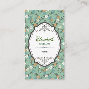 Leraar - Elegant Floral Visitekaartje