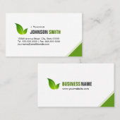 Leraar - Elegant Modern Green Visitekaartje (Voorkant / Achterkant)