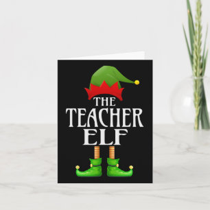 Leraar Elf Xmas Funny Family Matching Group Chris Kaart