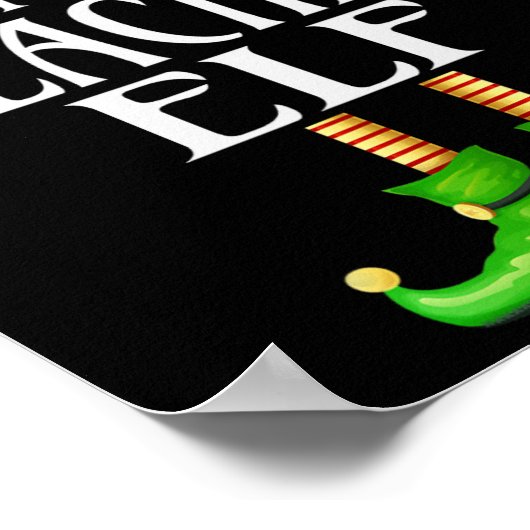 Leraar Elf Xmas Funny Family Matching Group Chris Poster (Hoek)