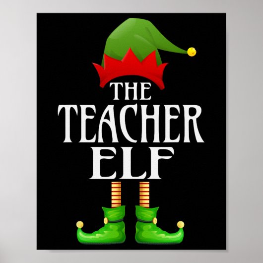 Leraar Elf Xmas Funny Family Matching Group Chris Poster (Voorkant)
