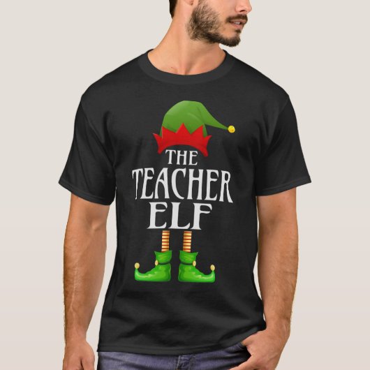 Leraar Elf Xmas Funny Family Matching Group Chris T-shirt (Voorkant)