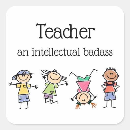 Leraar en Inspirerend van de Intellectuele Badas Vierkante Sticker (Voorkant)