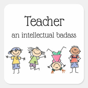 Leraar en Inspirerend van de Intellectuele Badas Vierkante Sticker