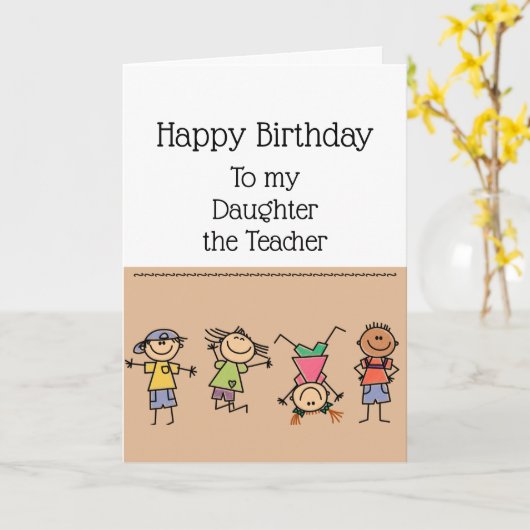 Leraar en intellectueel badass Birthday-dochter Kaart (Gele Bloem)