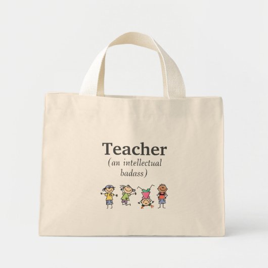 Leraar en Intellectueel Badass Inspirerend Quote Mini Tote Bag (Voorkant)