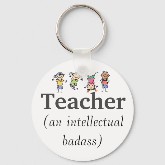 Leraar en Intellectueel Badass Inspirerend Quote Sleutelhanger (Voorkant)