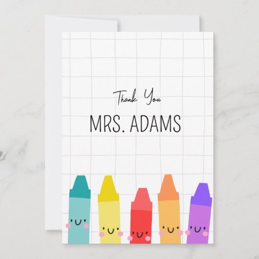 Leraar en kinderdagverblijf Dank u Kaart Leraren c (Voorkant)