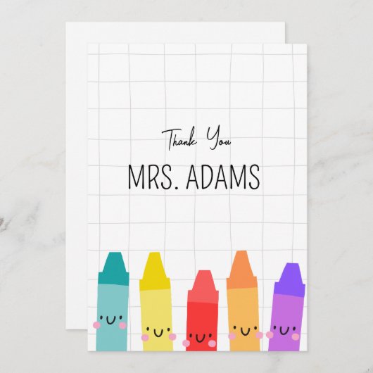 Leraar en kinderdagverblijf Dank u Kaart Leraren c (Voorkant / Achterkant)